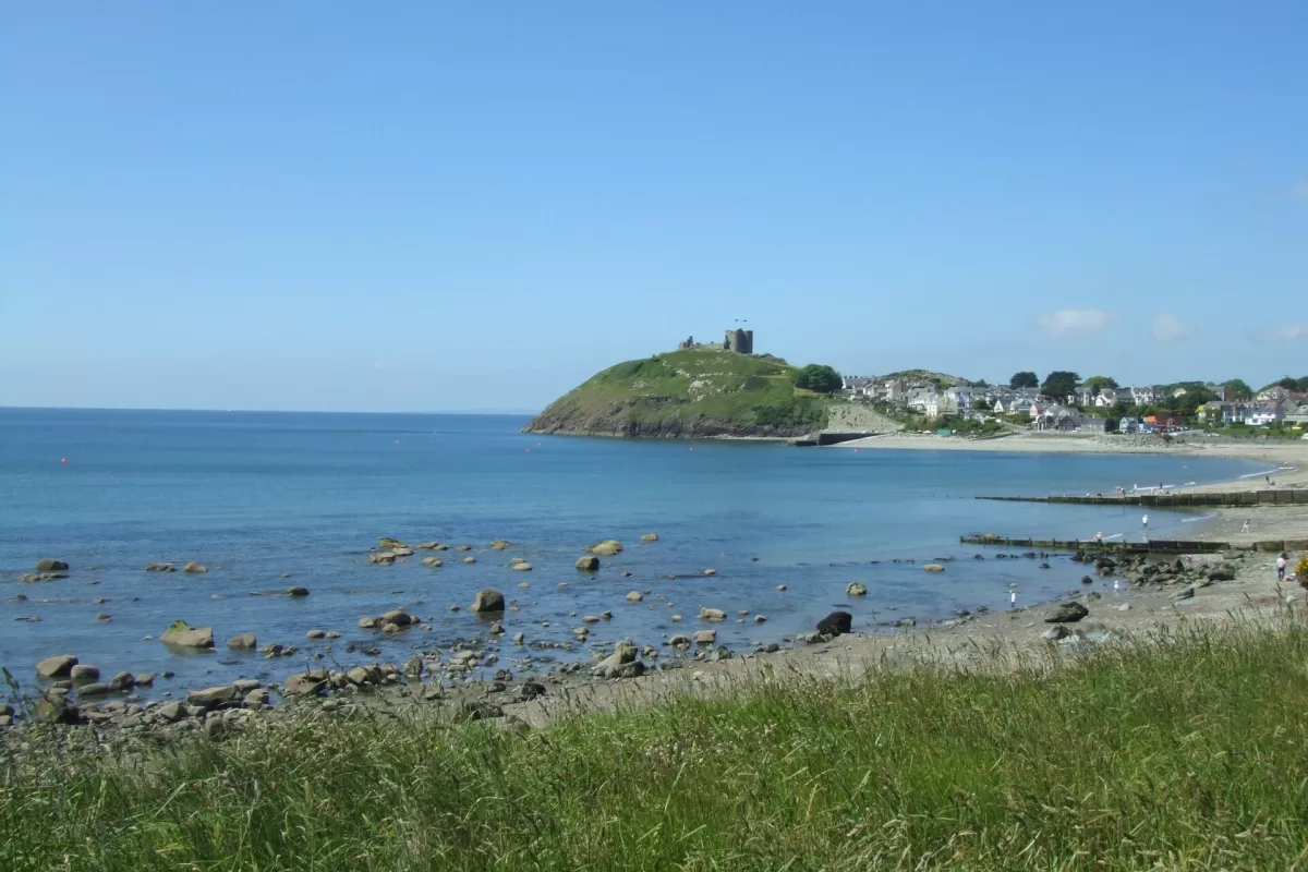 The beach at Criccieth, a short walk from The Lion Hotel